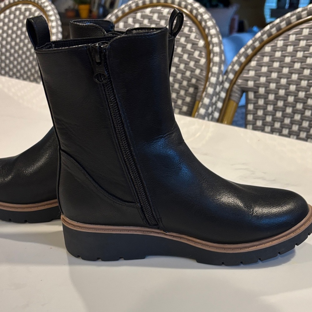 Black Leather Ankle Boots